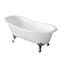 Aqua Eden Clawfoot Bathtubs, 66.94 L, 30.69 W, White/Polished Chrome, Cast Iron VCTND673122ZB1 - alternate 1